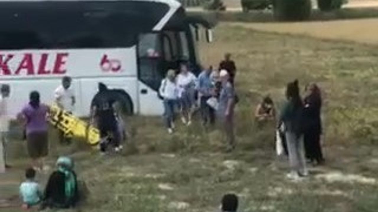 Yolcu otobüsü tarlaya uçtu!