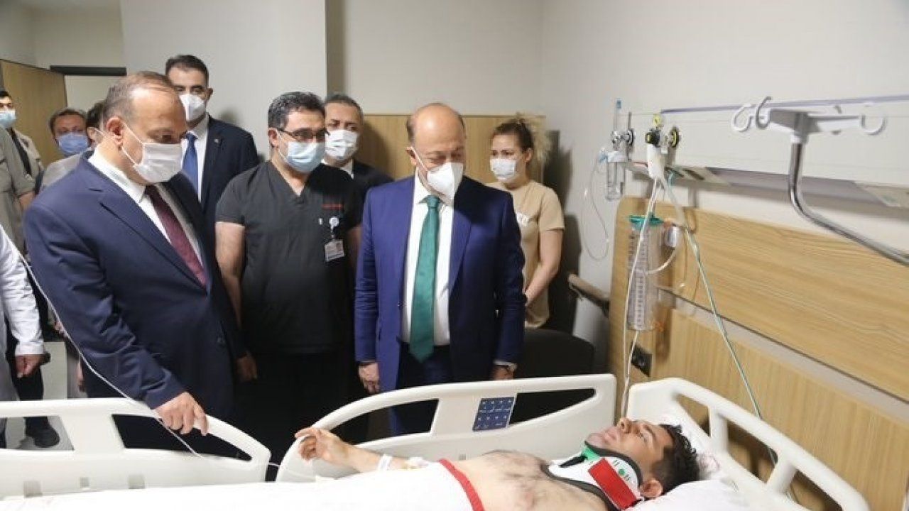 Bakan Bilgin, Bursa'da yaralanan polis memurunu ziyaret etti