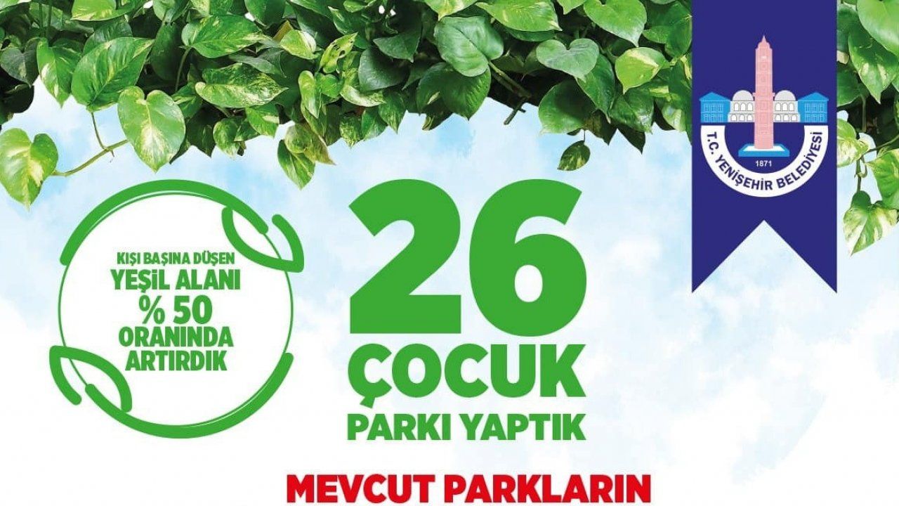 Yenişehir’de yeşil alan yüzde 50 arttı