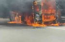 Bursa’da faciadan dönüldü! Servis minibüsü alev alev yandı