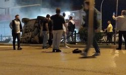 Bursa’da takla atan otomobil alev aldı! İçindekiler son anda kurtarıldı