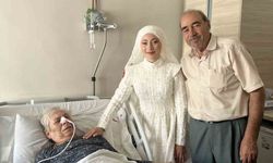 Hastanedeki babaannesini gelinliğiyle ziyaret etti!