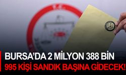 Bursa’da 2 milyon 388 bin 995 kişi sandık başına gidecek!