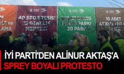 İYİ Parti'den Alinur Aktaş'a sprey boyalı protesto