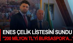 Enes Çelik listesini sundu! "200 Milyon TL’yi Bursaspor’a hibe ediyoruz"