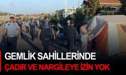 Gemlik sahillerinde çadır ve nargileye izin yok