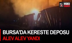 Bursa'da kereste deposu alev alev yandı
