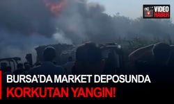 Bursa’da market deposunda yangın!