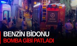 Benzin bidonu bomba gibi patladı