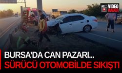 Bursa’da can pazarı... Sürücü otomobilde sıkıştı