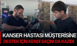 Kanser hastası müşterisine destek için kendi saçını da kazıdı