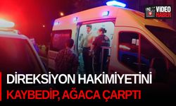 Direksiyon hakimiyetini kaybedip, ağaca çarptı