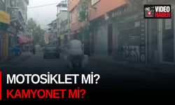 Görüntüler Bursa’dan... Motosiklet mi? Kamyonet mi?