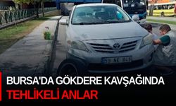 Bursa'da Gökdere Kavşağında tehlikeli anlar