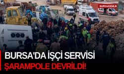 Bursa'da işçi servisi devrildi!