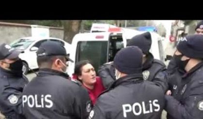 Mahalleyi birbirine katan kadın polisi ölümle tehdit etti