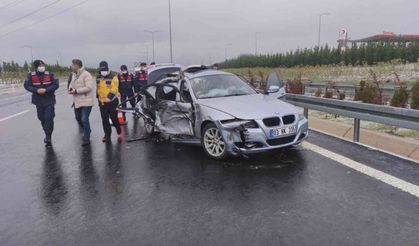 Kayganlaşan otoyolda ölümlü kaza! 1 ölü, 3 yaralı