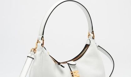 Moschino Beyaz Altın Logo Detaylı Kadın Omuz Çantası