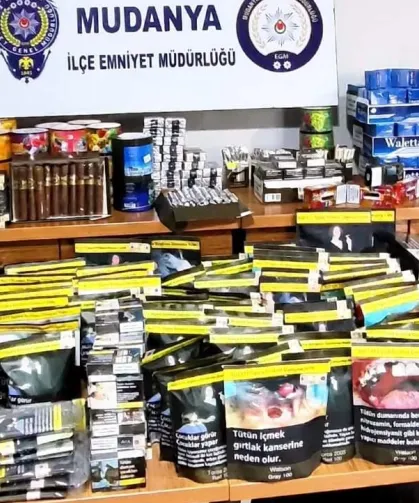 Bursa Mudanya'da kaçak tütün operasyonu