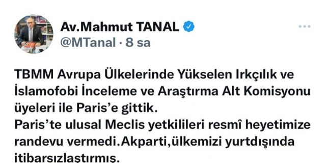 Hakan Çavuşoğlu’ndan CHP’li Tanal’a tepki: "Sayın Tanal, Fransa programımızı bu tür doğru olmayan beyanlarla gölgelemeyelim"