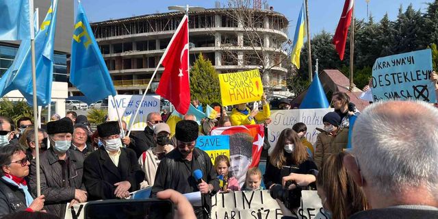 Bursa’da yaşayan Ukrayna vatandaşlarından protesto