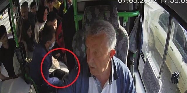 Otobüs şoförünün kurtardığı hayat kameraya böyle yansıdı