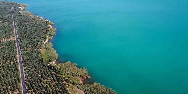 İznik Gölü turkuaz rengine büründü
