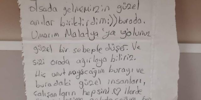 Memleketine dönen depremzededen duygulandıran not