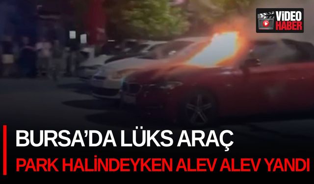 Bursa’da lüks araç park halindeyken alev alev yandı