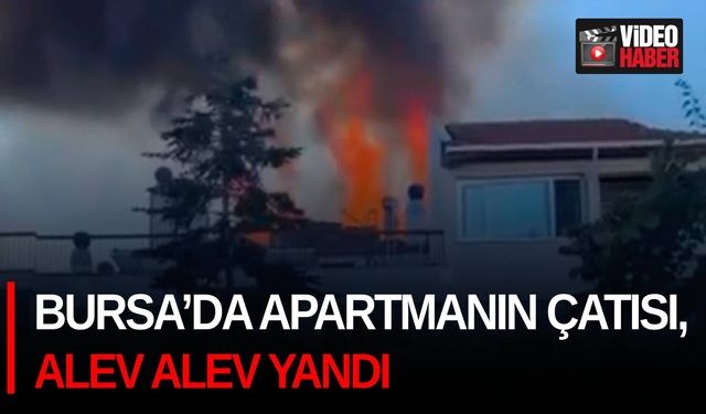 Bursa’da apartmanın çatısı alev alev yandı