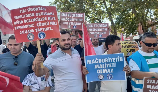 Staj ve çırak mağdurları ses yükseltti!