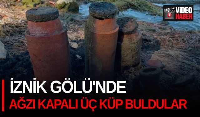 İznik Gölü'nde ağzı kapalı üç küp buldular