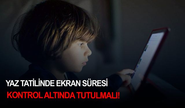 Yaz tatilinde ekran süresi kontrol altında tutulmalı!