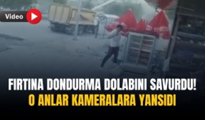 Fırtına dondurma dolabını savurdu! O anlar kameralara yansıdı