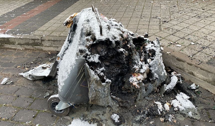 Çöp konteynerini ateşe veren şahıslar, kameralara yakalandı