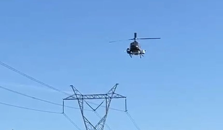 Yüksek gerilim hatları helikopterle temizlendi!