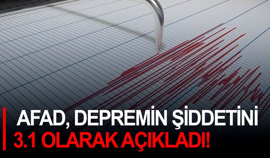 AFAD, depremin şiddetini 3.1 olarak açıkladı!